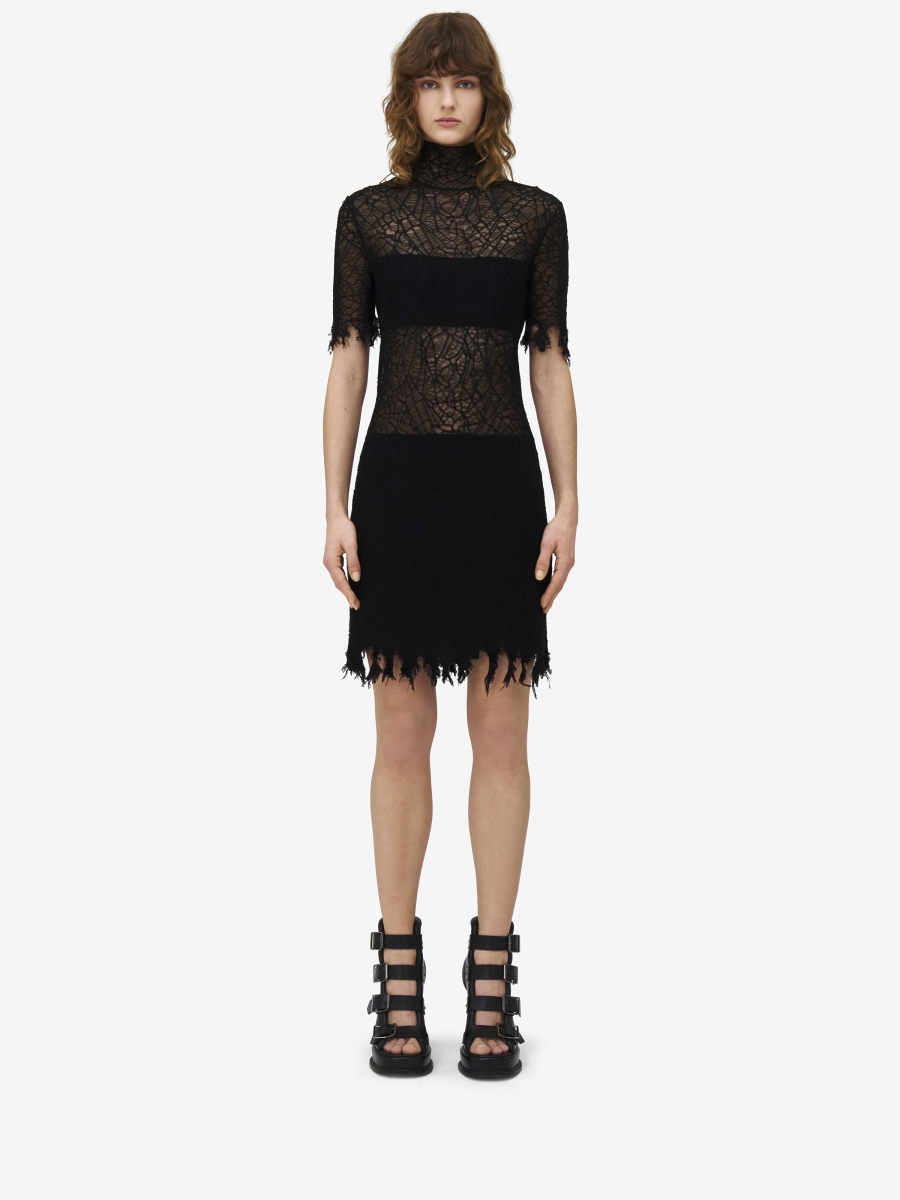 ALEXANDER MCQUEEN - Lace Mini Dress - Item 833380Q1BD11000